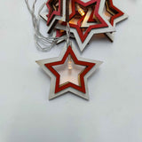 Chain of 10 Star Decorations with Indoor LED Lights - 1.5 m