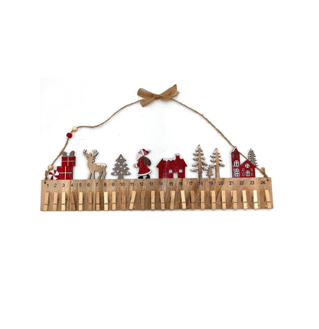 Calendario dell'Avvento in legno con mollettine Millstore (2492205)