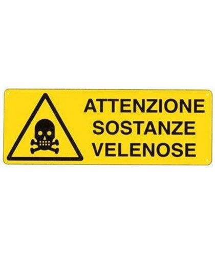 CARTELLO ATTENZIONE SOSTANZE VELENOSE in plastica - cm.31 x 14 Letterfix (2492398)