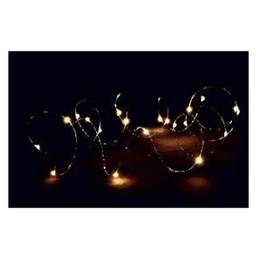 Catena Gocce di Luce Led in Filo di Rame - a batteria Bianco Caldo / 5 mt Giocoplast (2492530)