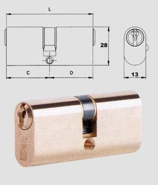 Cilindro Ovale infilare 83002727H 54-23-23 - Iseo Iseo (2492837)