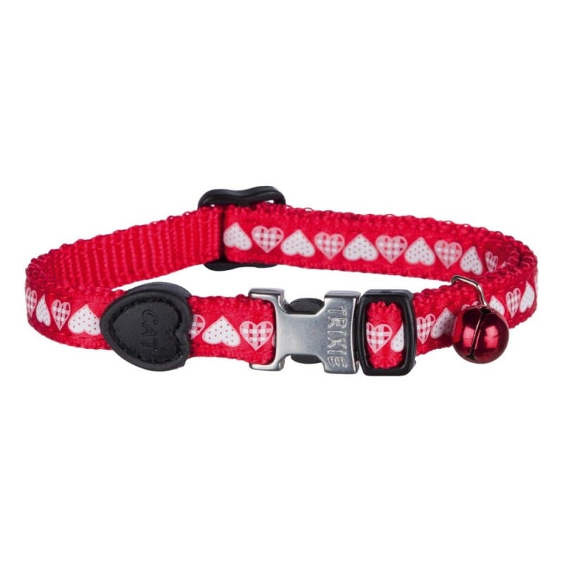 Collare con cuori e campanella per gatto in nylon - Trixie Rosso Trixie (2492998)