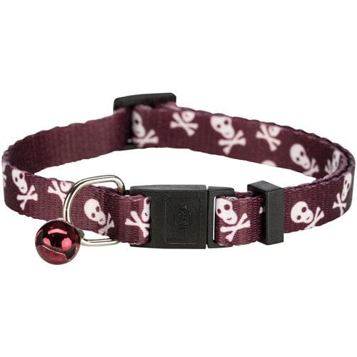 Collare rock con teschi e campanello per gattini in nylon- Trixie Bordeaux Trixie (2493082)