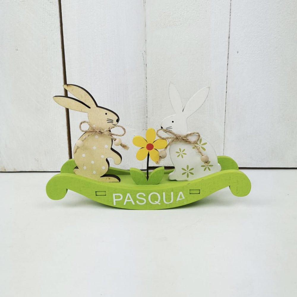 Coniglietti sul dondolo - Decorazione Pasquale Art From Italy (2566415)