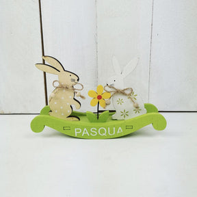 Coniglietti sul dondolo - Decorazione Pasquale Art From Italy (2566415)