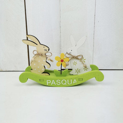 Coniglietti sul dondolo - Decorazione Pasquale Art From Italy