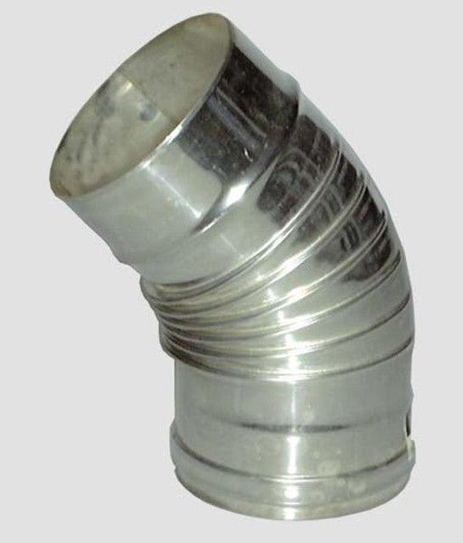 Curva 45° Acciaio Inox 316 per Stufa - Spessore 5-10 - Diametro  8 cm MillStore