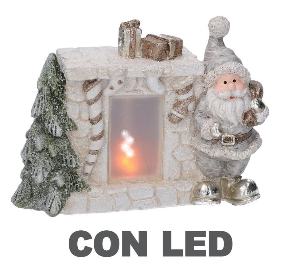 Decorazione caminetto con Babbo Natale in ceramica - Crema Vacchetti (2493511)
