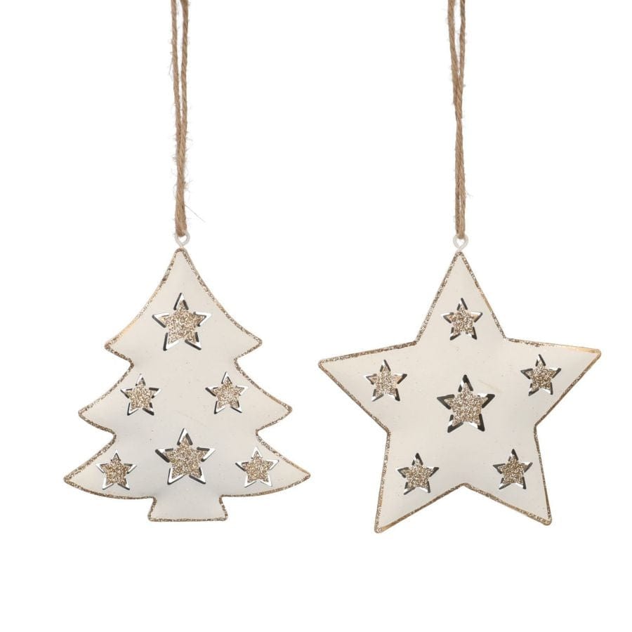 Decorazione in metallo da appendere con glitter oro MillStore (2493518)