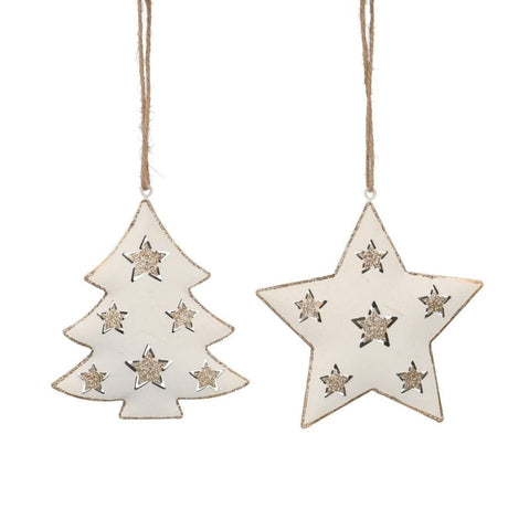 Decorazione in metallo da appendere con glitter oro MillStore (2493518)