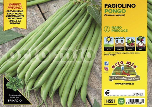 Fagiolo Nano Verde Pongo F1 - vaschetta 12 buche 24 piante - Orto Mio Orto Mio (2493731)
