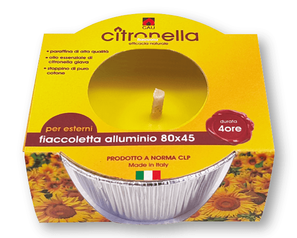 Fiaccoletta in alluminio alla Citronella per esterno 80x45 mm Cereria Artigiana Umbra (2493989)