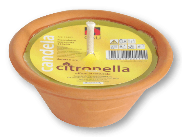 Fiaccoletta in terracotta alla citronella per esterno 110x50 mm Cereria Artigiana Umbra (2493990)