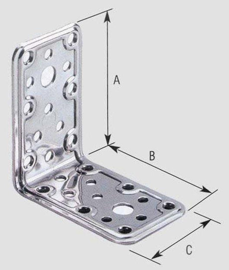 Giunzione Pesante ad Angolo acciaio inox - 80 x 80 x 50 mm Aldeghi Luigi (2494419)