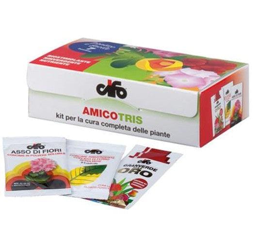 Kit cura piante Amico Tris - 3 Asso di Fiori, 3 Granverde Oro e 1 S5 - Cifo Cifo