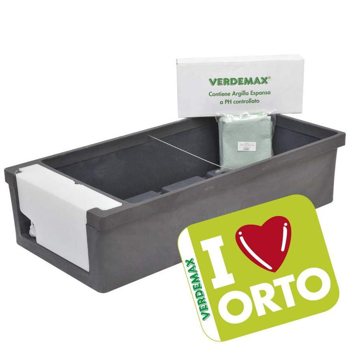 Kit Vaso Orto Terrazzo con riserva d'acqua - Verdemax Antracite Verdemax (2494885)