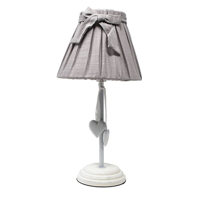 Lampada con base in legno e paralume con fiocco grigio Vacchetti (2557462)