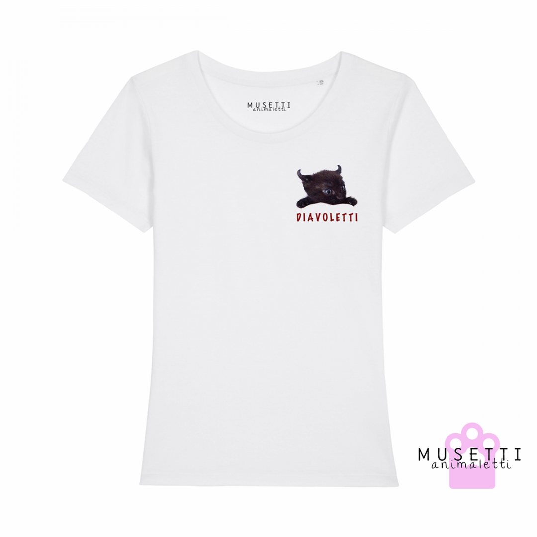 Maglietti Musetti Diavoletti - Donna - Bianca Bianco / L Musetti Animaletti (2495322)