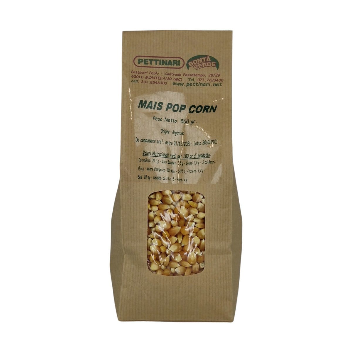 Mais Pop Corn - Origine Argentina - 500 gr Pettinari Paolo (2495378)