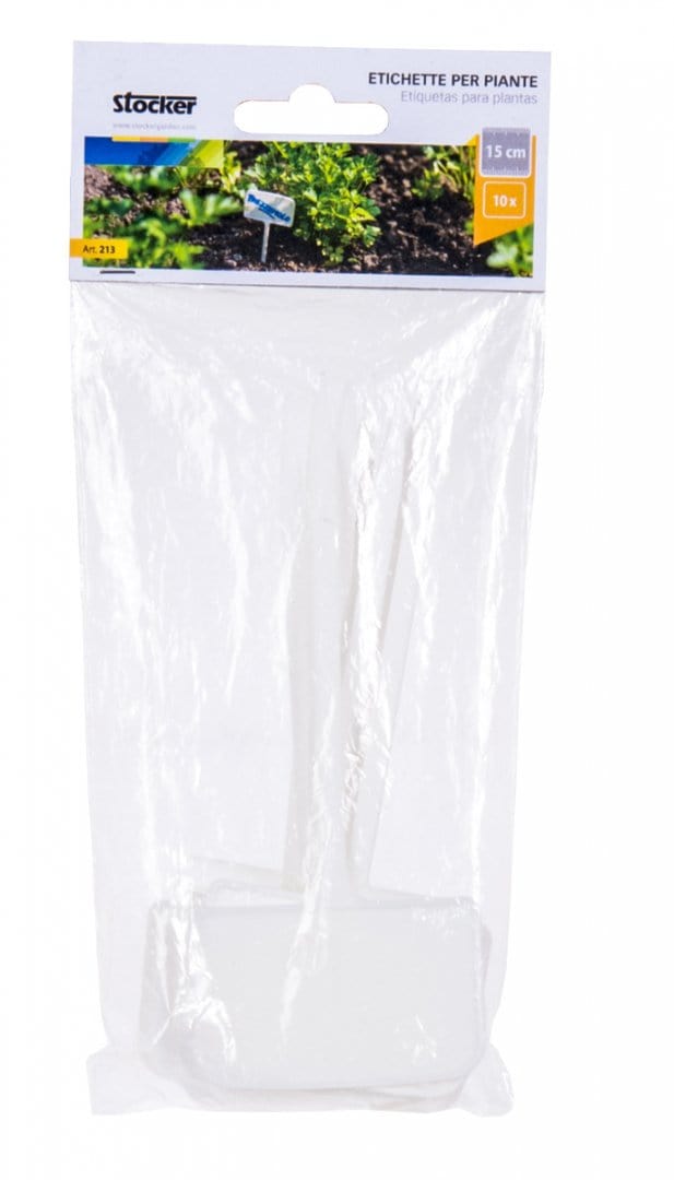 Marcatore Segnaposto per piante bianco in plastica - 34 x 9 cm - 10 pz Stocker (2495504)