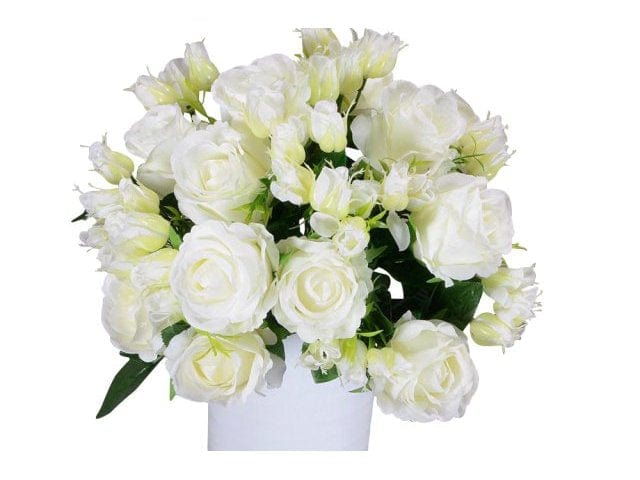 Mazzo di rose h 37 cm - Bianco Blumissima