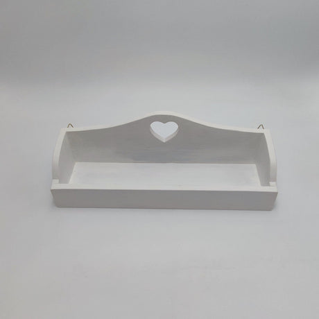 Mensolina porta Spezie artigianale in legno 26 x 10 x 11 h cm / Bianco Domeahome