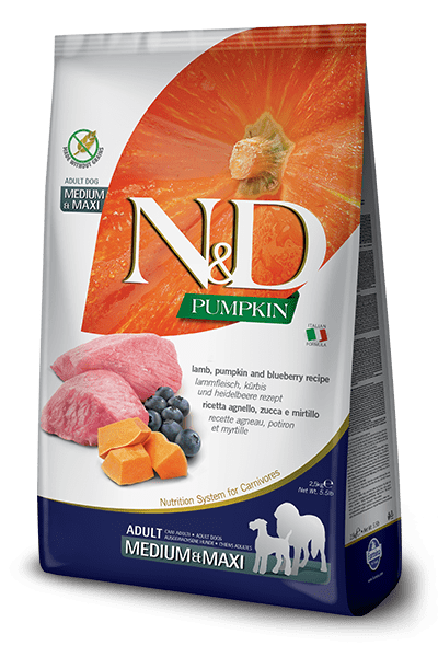 N&D Farmina Pumpkin Adult Medium - Maxi Agnello e Mirtilli 2,5 kg N&D Farmina (2495848)