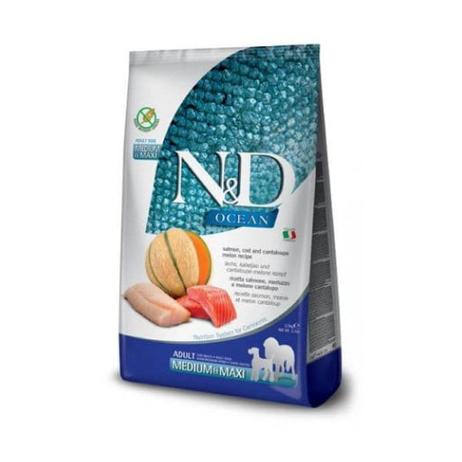 N&D Ocean Adult Medium/Maxi al Salmone Merluzzo e Melone 12 kg N&D Farmina (2495855)