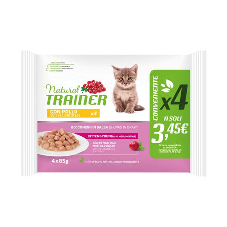 Natural Trainer multipack umido gattino Kitten&Young al Pollo - 4 x 85 g Natural Trainer (2495926)