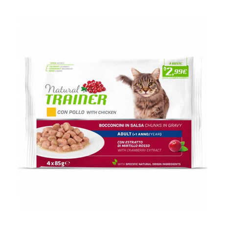 Natural Trainer multipack umido gatto Adult al Pollo - 4 x 85 gr Natural Trainer (2495927)