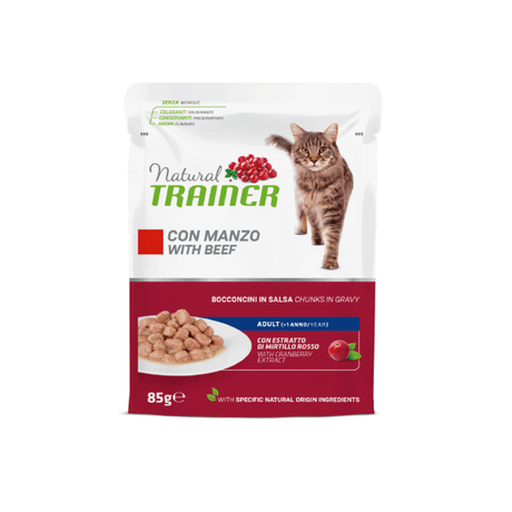 Natural Trainer per Gatti Adulti con Manzo - 1 bustina 85 gr Natural Trainer (2495928)