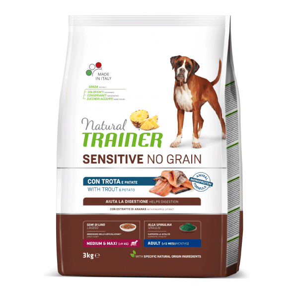 Natural Trainer Sensitive No Grain - Medium-Maxi con trota e patate 2 kg Natural Trainer (2495950)