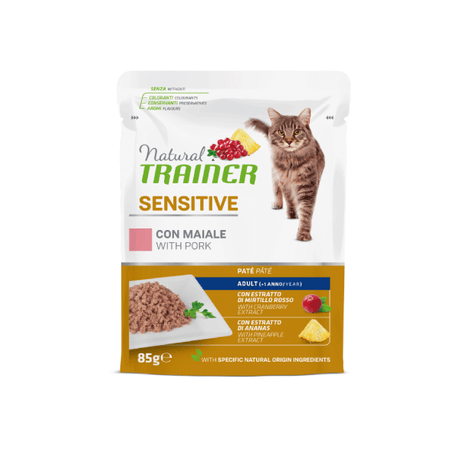 Natural Trainer Sensitive per Gatto Adulto con Maiale - 1 bustina 85 gr Natural Trainer (2495954)