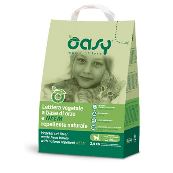 Oasy Lettiera Vegetale Orzo e Neem - Per gatti 6 Lt Oasy (2496121)