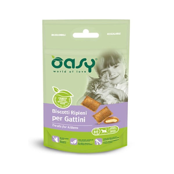 Oasy Snack - Biscotti Ripieni per Gattini - 60 gr Oasy