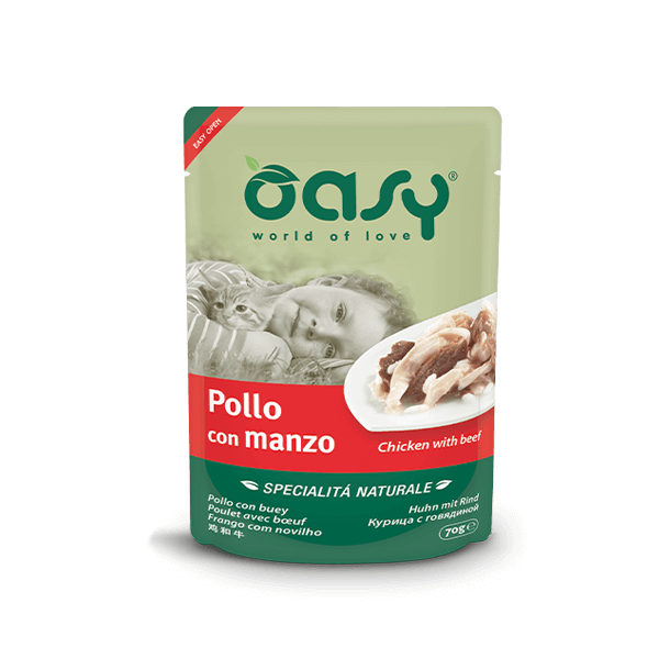 Oasy Specialità Naturale Busta - Umido per gatti Pollo e Manzo Oasy (2496301)