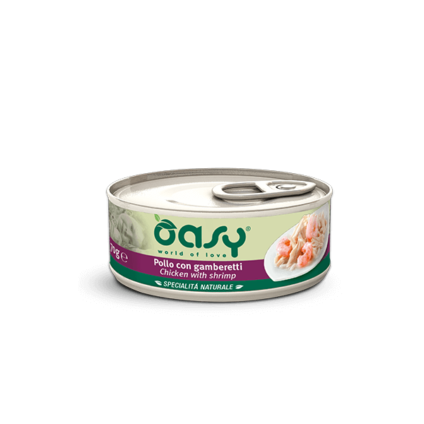 Oasy Specialità Naturale Lattine - Umido per Gatti 150 gr / Pollo e Gamberetti Oasy (2496320)