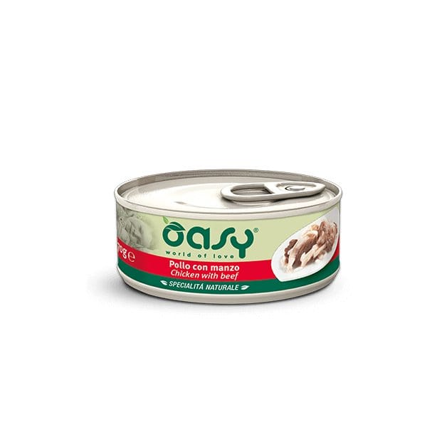 Oasy Specialità Naturale Lattine - Umido per Gatti 150 gr / Pollo e Manzo Oasy (2496342)