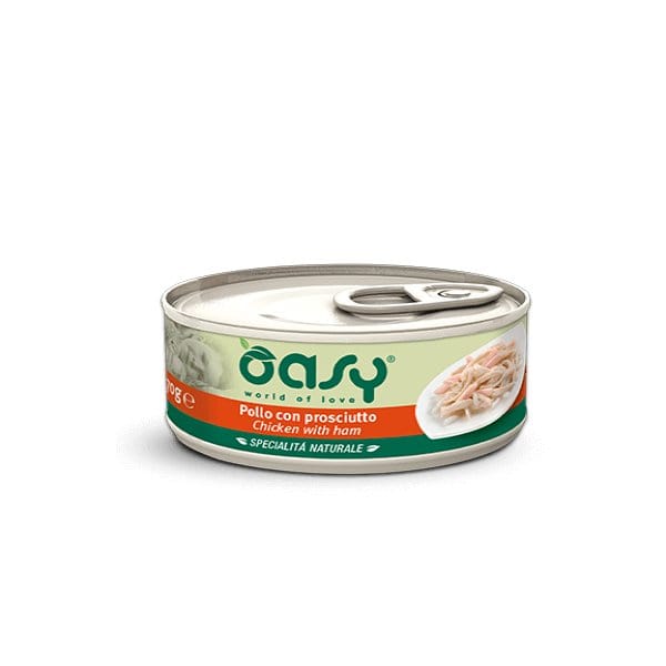 Oasy Specialità Naturale Lattine - Umido per Gatti 150 gr / Pollo e Prosciutto Oasy (2496313)