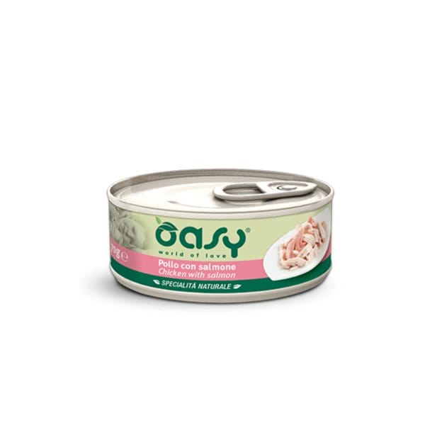 Oasy Specialità Naturale Lattine - Umido per Gatti 150 gr / Pollo e Salmone Oasy (2496341)