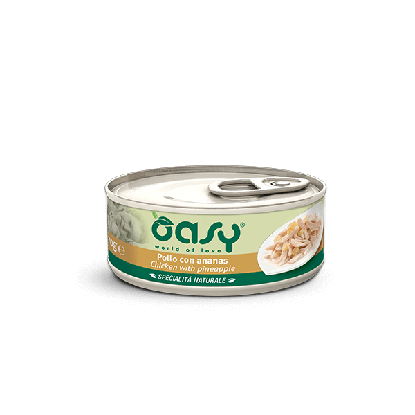 Oasy Specialità Naturale Lattine - Umido per Gatti 70 gr / Pollo con Ananas Oasy (2496322)