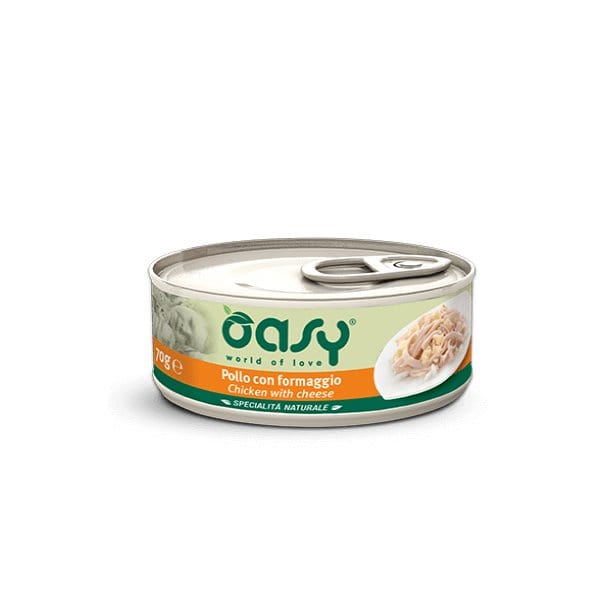Oasy Specialità Naturale Lattine - Umido per Gatti 70 gr / Pollo e Formaggio Oasy (2496309)