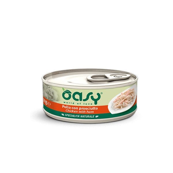 Oasy Specialità Naturale Lattine - Umido per Gatti 70 gr / Pollo e Prosciutto Oasy (2496310)