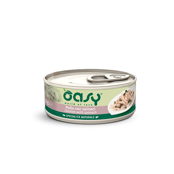 Oasy Specialità Naturale Lattine - Umido per Gatti 70 gr / Pollo e Spinaci Oasy (2496348)