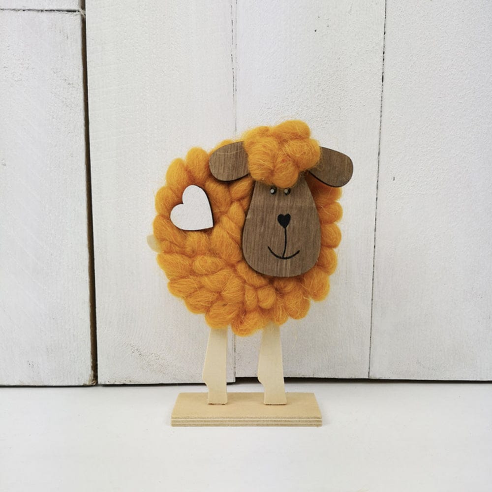 Pecorella Arancio in Legno - Decorazione Pasquale Art From Italy (2566424)