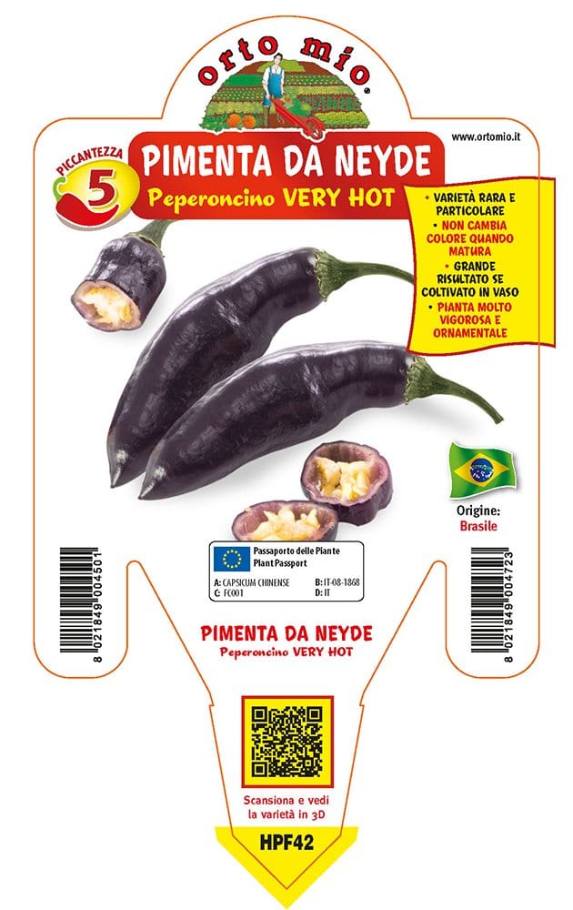 Peperoncino piccante VERY HOT Pimenta Da Neyde - 1 pianta vaso 14 cm - Orto Mio Orto Mio (2496695)