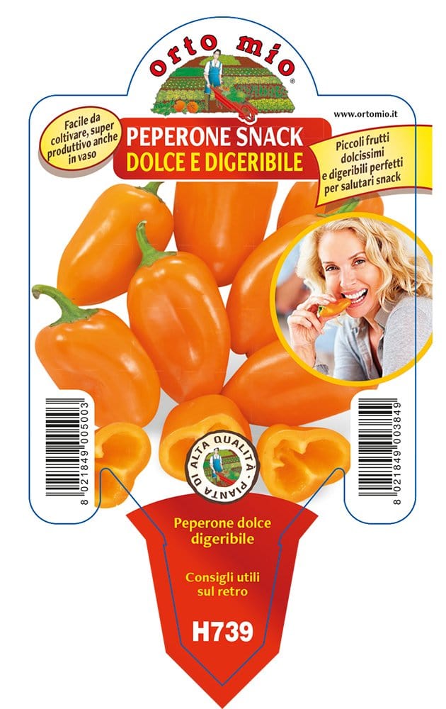 Peperone dolce snack Triorange F1 - 1 pianta v.10 cm - Orto Mio Orto Mio (2496708)