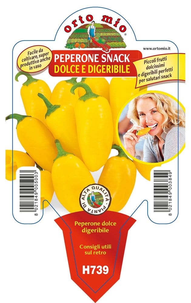 Triyello Peperone dolce snack Triyello F1 - 1 pianta vaso 10 cm - Orto Mio ...