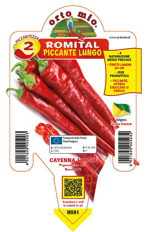 Peperone piccante lungo Romital F1 - 1 pianta v.10 cm - Orto Mio Orto Mio (2496726)