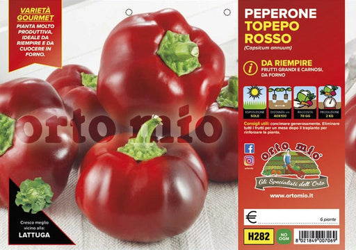 Peperone Topepo da riempire Indus F1-Twister F1 - 6 piante - Orto Mio Orto Mio (2496740)